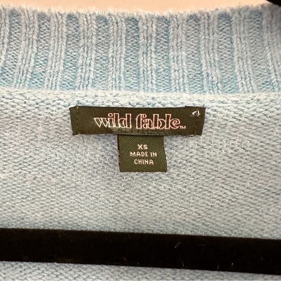 Wild Fable Slouchy Button-Front Cropped Cardigan Sweater Blue sz XS - Picture 6 of 8